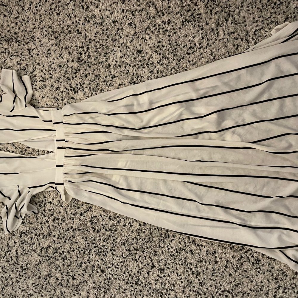 Black and White Striped Romper - Picture 5 of 5